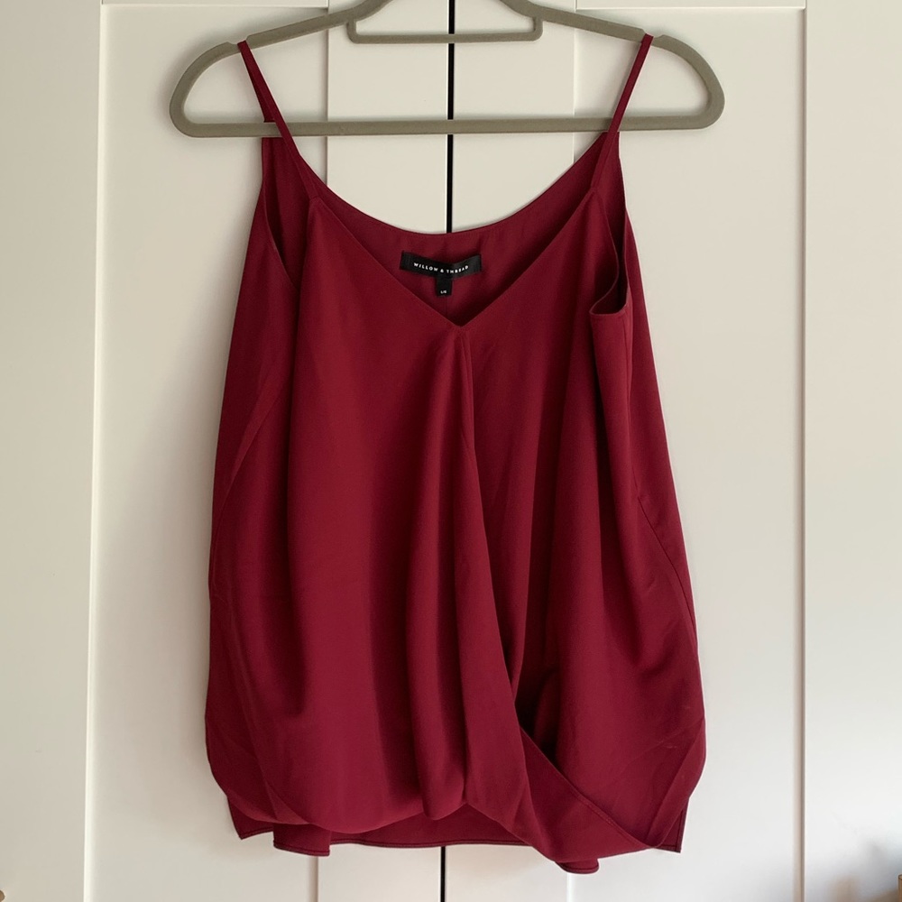 Red tucked cami tank top BNWT